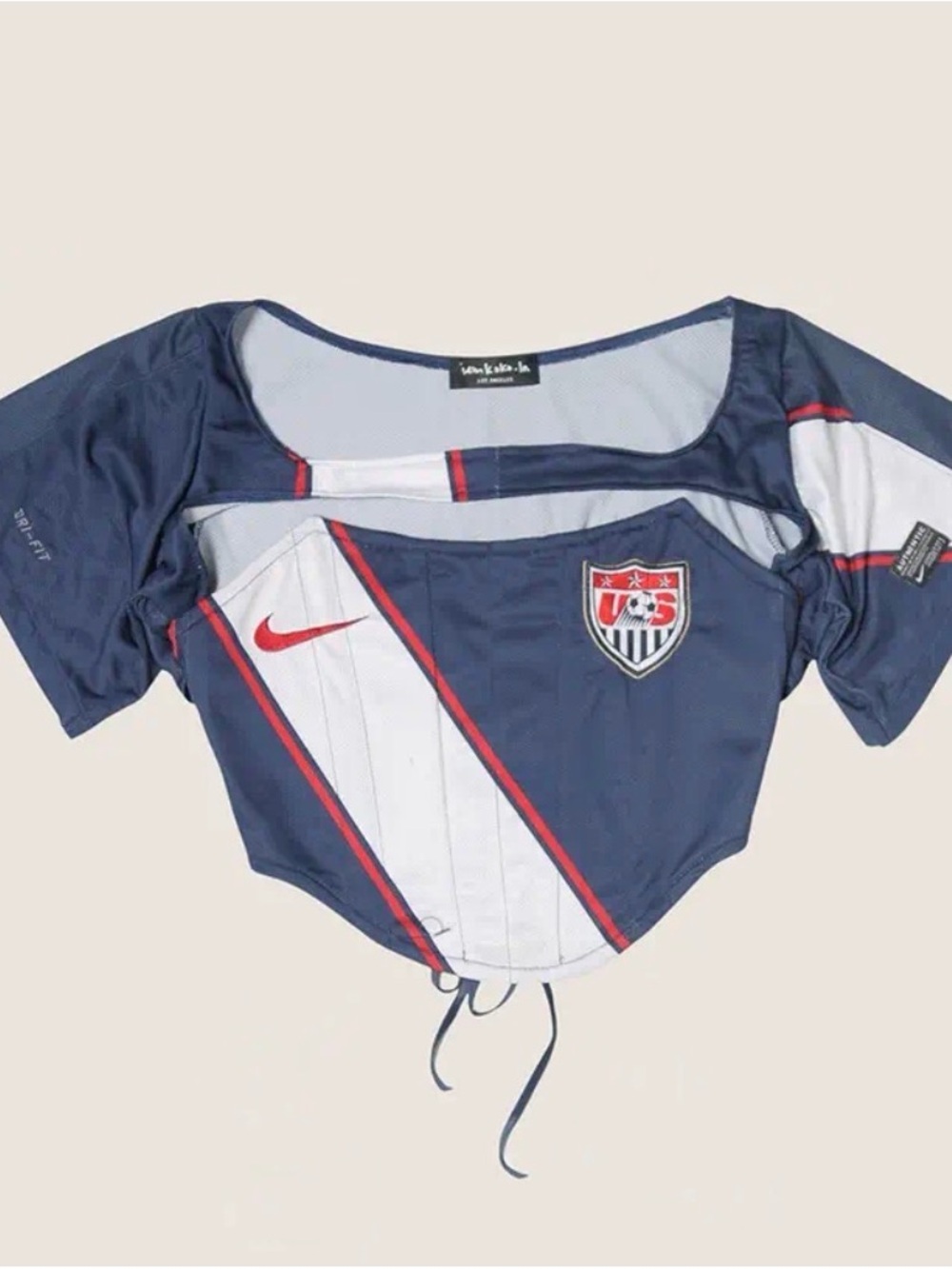 Custom Nike Navy USA Soccer Corset Top with Shrug